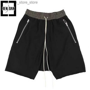 Shorts masculinos Mens Hip Hop Harem Curto Basculador Moda Roupas de Rua Solto Fit Y2K Crossover Shorts Esportes Cintura Elástica Q240305