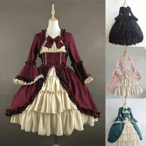 Ubierz kobiety koronkowe Trumpet Rękaw średniowieczny dress retro vintage gotycki wieczorny suknia Lolita wiktoriańska gotycka sukienka cosplay kostium cosplay