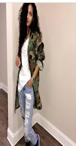 Long Camouflage Coat Women 2019 Fashion Long Sleeve New Autumn Winter Casual Button Camo Outwear Jacket Plus Size Outterwear14230544