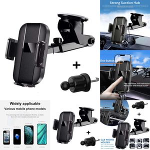 New Sucker Mount Stand GPS Telefon Mobile Cell دعم Huawei iPhone Samsung Car Phone حامل H4L0