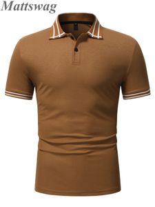 Kahverengi Beyaz Patchwork Kısa Kollu Polo Tişörtler Yaz Basit Sıradan Sporlar Erkekler Gömlek Golf Tenis Beyzbol Erkek Giyim 240226