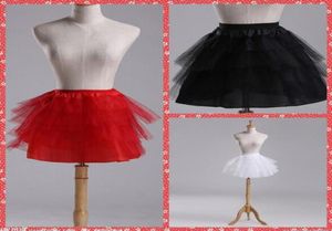 Anáguas curtas inteiras para vestidos de noiva na altura do joelho vermelho branco preto underskirt tutu vestidos sem aros vestido de baile de crinolina pe627787958549