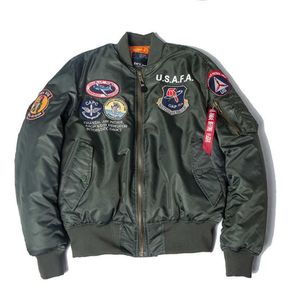 2020 AW USAFA Vintage Pilot Bomber Fliegerjacke US Air Force Top Gun Herrenbekleidung Marken Winter Army USN MA1 USMC Stickerei X0714170600