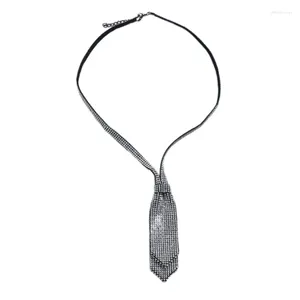 Bow Ties Elegant Tie Necklace With Sparkling Rhinestones For Formal Occasions Uniform Stylish Jeweled Chain