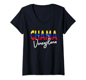 T-Shirts aus 100 % Baumwolle, künstlerisches Design, Chama Venezolana-Flanell, Flagge von Venezuela, T-Shirt für Damen, lässig, bequem, Sommer-T-Shirts