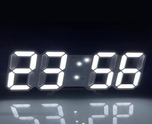 Skåpljus 3D LED digital klocka Glödande nattläge Ljusstyrka Justerbar elektronisk bordsklocka 2412 timmar Display Alarm Clock8698702