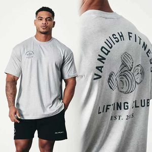 Mens T-shirts Summer Gym T-shirts Fitness Overdimensionerade 100 Cotton Men Women T Shirt Högkvalitativ kroppsbyggande män Kläder tryck TEE P230516