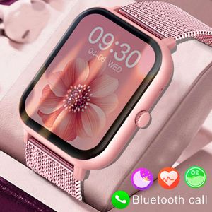 2023 Ring Smart Watch Women Custom Dial Smartwatch för Android iOS Waterproof Bluetooth Music Watches Full Touch Armband Clock