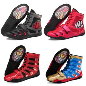 Sapatos de boxe Vestido Profissional Wrestling Men Women Mulheres Brindáveis Tênis Hightop Tênis Sambo Squat Gym Fiess Power 86