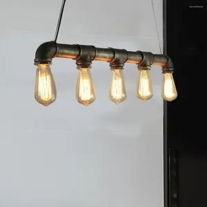 Kolye lambaları retro endüstriyel steampunk su borusu avize ışık çatı katı tavan lambası