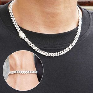Hänghalsband fina smycken 6mm 8mm vvs diamant moissanite halsband set sterling sier kvinnor män kedja miami kubansk länk