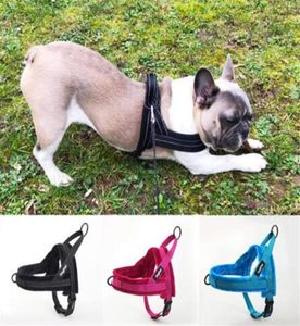 Nopull arnês para cães reflexivo ajustável flanela acolchoada pequeno médio e grande arnês para cães colete fácil para caminhar trainin230S3536256