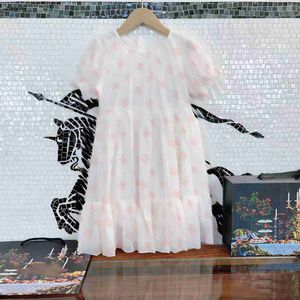 Luxury Girl Dresses Princess Dress Letter Printing Baby Spets kjol Storlek 90-150 cm barn Designer Kläder Summer Child frock 24mar