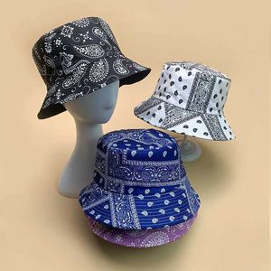 Wide Brim Hats Bucket Hats New Street Clothing Paisley Hip Hop Mens Fighting Hat Cotton Soft Fashion Classic Retro Comfortable Sunset Fisherman Hat J240305