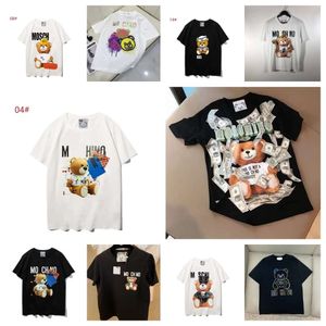 Moschino Womens Mens 디자이너 T 셔츠 Tshirts 패션 레터 인쇄 짧은 슬리브 레이디 티 럭스 럭스 캐주얼 옷 탑 티셔츠 의류 vm