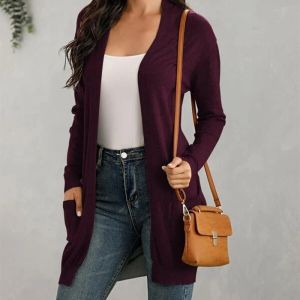 Cardigans Autumn Womens Long Sleeve Casual Button Cardigan Tops Ladies Open Front Coat Blouse Clothing