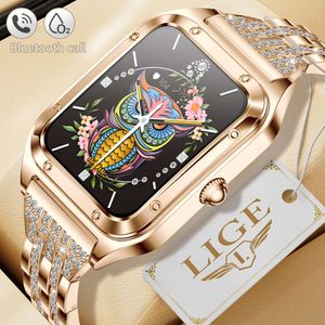 LIGE Smart Watch Donna Sport Fies Controllo vocale AI Bracciale Full Touch Chiamata Bluetooth Impermeabile per Smartwatch da donna alla moda