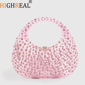 Bolsa de marca moda feminina bolsas transparente acrílico luxo festa baile noite saco mulher casual bling claro embreagem 240304