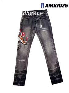 Designer -AI -Jeans für Herren Jeans Wanderhose Ripped Hip Hop High Street Modemarke Pantalones Vaqueros Para Hombre Motorrad Stickerei