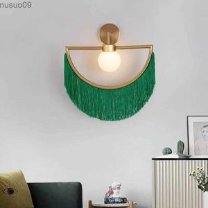 Wall Lamp Wink Wall Lamp Nordic Designer Glass Ball Lights designer Tassel Light For Living Room Bedroom Hotel Led hanging bedside lamp