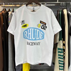 rhude gömlek kısa kollu tasarımcı erkek gömlek rhude yüksek kaliteli gömlek kıyafetleri yaz lüks pamuk mektup baskı plaj tarzı teesk5zf