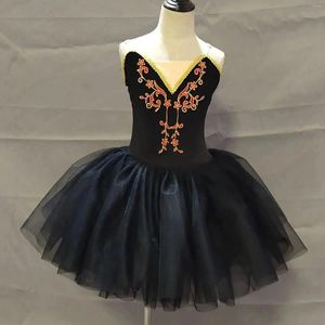 Bühnenkleidung Kinder Professionelle Ballettröcke Mädchen Schwarz Schwanensee Tutu Kleid Für Kinder Performance Kostüme Ballerina