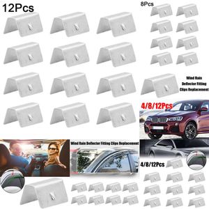 New 12Pcs Car Stainless Steel Wind Rain Deflector Channel Fitting Fixing Retaining Clips Fit For HEKO G3