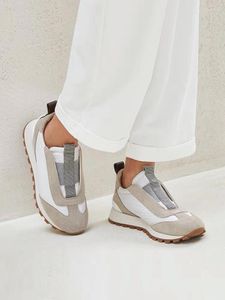 Casual Shoes Autumn 2024 Round Toe Women's Sneakers Real Leather Slips Tennis Sports for Woman B C Original Design