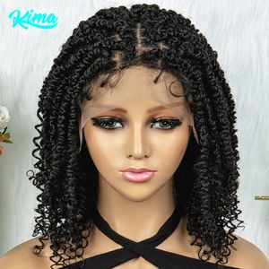 Synthetic Lace Front Wig Butterfly Locs Braided Wigs Dreadlock Wig 14 inches Short Knotless Wigs for Black Women Synthetic Wig 240226