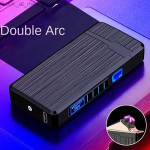 Lighters Plasma dual arc touch sensitive light USB charging windproof flameless mens gift Q240305