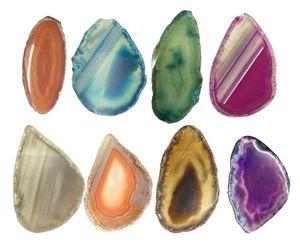 Ágata fatia coaster brasil pedra preciosa cru ornamento de cristal decoração para casa natureza colorido alagate grânulo polido quartz4441826