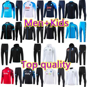 2023 Half pull Long sleeve Napoli TrackSuit soccer jersey 21 22 23 24 football trackSuits jacket kids kit SSC Naples AE7 D10S training suit train tuta Chandal Jogging