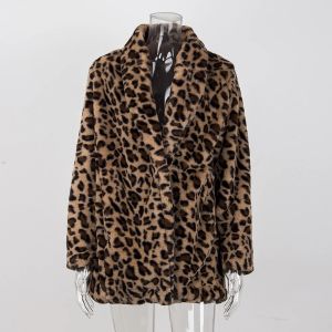 Pelz Leopard Mäntel 2019 Neue Frauen Faux Pelzmantel Luxus Winter Warme Plüsch Jacke Mode künstliche pelz frauen outwear Hohe Qualität