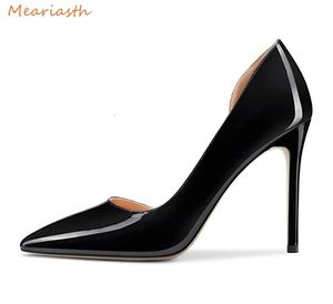 Meariasth Women's High Heel Slip On Pumps Poinded Toe Classic Fashion 4inch 10cm Party Stileetto Heels Dress Office Wedding Shoes 240228