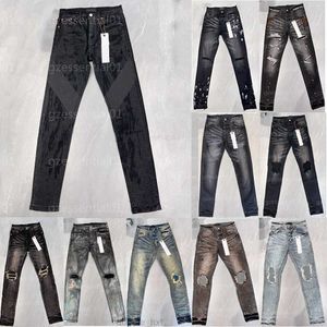 Män designer Jean Black Pants Denim Byxor Fashion Casual Streetwear Fine Workmanship Middle midja Slim Straight Leg Pant Mens kläder Purple Jeans Designers