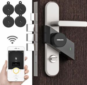 4 key with Sherlock S2 Smart Door Lock Home Keyless Lock Finger Work with the Mechanics Lock Smart Wireless App Phone Control 20108225928