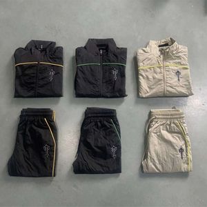 2024 Tracksuit Set High Street Men Fashion Quality Brodery Sweatshirts Jogging Suit Trapstar Jacket dragkedja välvda lapptäcken Shell 23FW