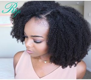 Afro kinky encaracolado brasileiro peruca dianteira do laço completo com cabelo do bebê simulação curta peruca sintética do cabelo humano com cabelo do bebê descorado kno8517998