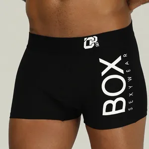 Mutande da uomo Boxer Mutandine da uomo sexy Intimo in cotone Slip da uomo Mutande perizoma Pantaloncini neri Solidi Boxer maschili