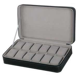 Proteable 12 Slots Watch Box Storage Case With Zipper Multifunktionella armband Klockor Display Caske Watches Casket1260L
