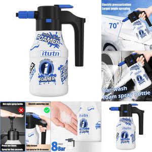 Nuovo 1.5L Auto Elettrica Lavaggio Annaffiatoio USB Ricaricabile Alta Latte Per Uso Domestico Spray Hine Schiuma Spruzzatore D'acqua Pressione Spe D5h4