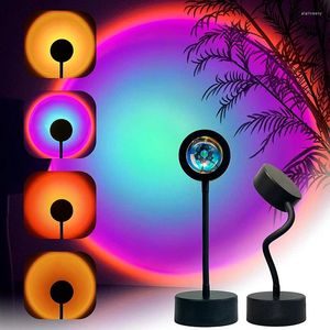 Night Lights ZK30 Home Light Sunset Lamp Led Projector Remote Control Rainbow Atmosphere Pographic Background Wall Decoration