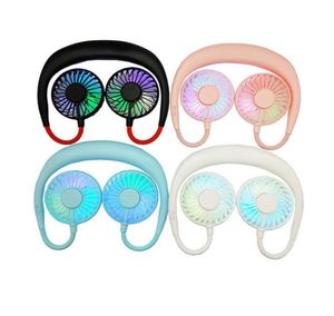 3 generationer USB Portable Fan Hands Neck Hängande USB -laddning Mini Portable Sports Fan 3 Gears USB Air Conditioner Fans med1619879