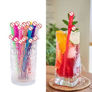 Nya Bachelorette Party Straws Plastic Novelty Nude Dick Drink Straw For Hen Night Bar Decor Wedding Team Bride to be Supplies