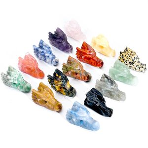 7cm Dragon Heads Gifts for couples Natural Crystal Stone Healing Crystal Carving Dragon Head 18g