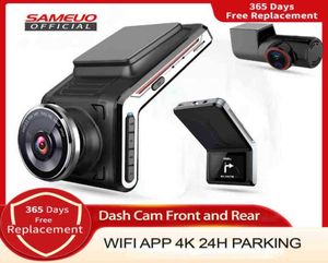 Nova câmera de painel frontal e traseira Sameuo U QHDp Dashcam gravador de vídeo Wifi DVR de carro com câmera de visão noturna automática J2206013721390