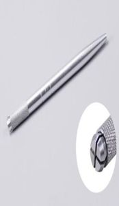 100 stücke Silber Aluminium Professionelle Manuelle Tattoo Stift Permanent Make-Up Tätowierung Stift 3D Augenbraue Stickerei MicroBlading Stift7404152