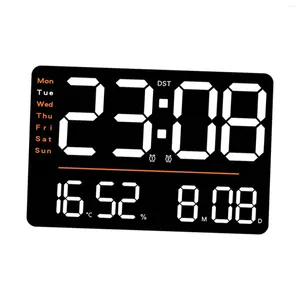 Relógios de parede Relógio Digital Grande Display Semana LED para Sala de Estar Escritório