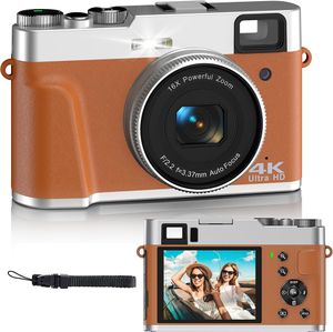 4K Digital Cameras for Photography 48MP Autofocus Point Anti-Shake 16X Zoom Small Shoot Digital Camera DC202L