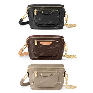 2024 Mini Bumbag Designer Bag Bag Fanny Pack Brown Flower Leather Crosses Messenger Men Leather Handbag Wallet 82335 46917 #LBB-04